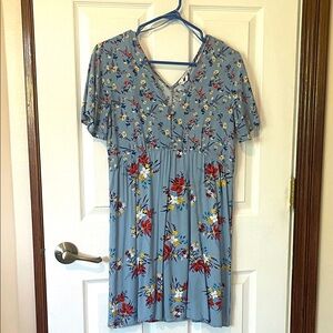 Floral Blue Dress